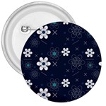 Flower Pattern Texture 3  Buttons Front