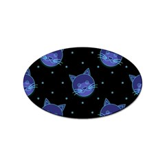 Vector Illustration Of Cat Animal Face Pattern Sticker Oval (100 Pack) by Ndabl3x