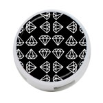 Black Diamond Pattern 4-Port USB Hub (One Side) Front