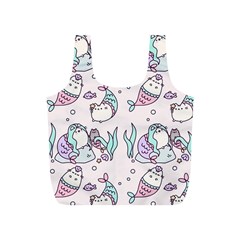 Cartoon Cat Cute Animal Kawaii Pastel Pattern Full Print Recycle Bag (s) by Ndabl3x