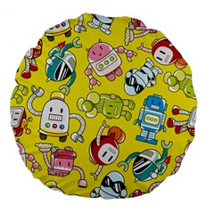 Robot Pattern Large 18  Premium Flano Round Cushions by Ndabl3x