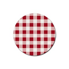 Gingham - 4096x4096px - 300dpi14 Rubber Coaster (round) by EvgeniaEsenina