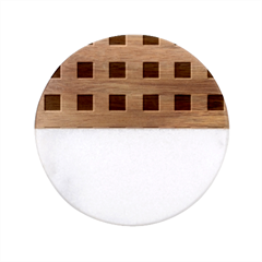 Gingham - 4096x4096px - 300dpi14 Classic Marble Wood Coaster (round)  by EvgeniaEsenina