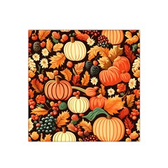 Thanksgiving Pattern Satin Bandana Scarf 22  X 22  by Valentinaart