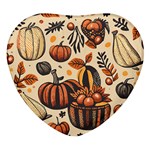 Thanksgiving pattern Heart Glass Fridge Magnet (4 pack) Front