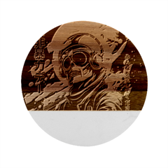 Aesthetic Art  Marble Wood Coaster (round) by Internationalstore