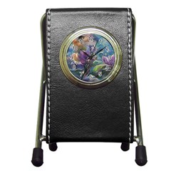 Abstract Blossoms  Pen Holder Desk Clock by Internationalstore