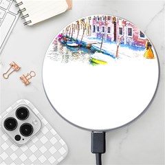 Venice T- Shirt Venice Voyage Art Digital Painting Watercolor Discovery T- Shirt (4) Wireless Fast Charger(white) by ZUXUMI