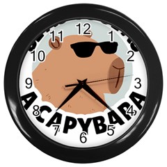Capybara T- Shirt Be As Cool As A Capybara- A Cute Funny Capybara Wearing Sunglasses T- Shirt Yoga Reflexion Pose T- Shirtyoga Reflexion Pose T- Shirt Wall Clock (black) by hizuto