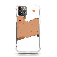 Capybara T- Shirt Cute Capybara Illustration T- Shirt Yoga Reflexion Pose T- Shirtyoga Reflexion Pose T- Shirt Iphone 11 Pro 5 8 Inch Tpu Uv Print Case by hizuto