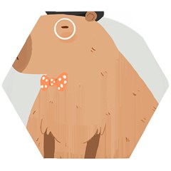 Capybara T- Shirt Cute Gentlemen Capybara T- Shirt Yoga Reflexion Pose T- Shirtyoga Reflexion Pose T- Shirt Wooden Puzzle Hexagon by hizuto