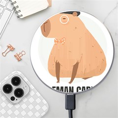 Capybara T- Shirt Gentlemen Capybara - A Cute Funny Capybara Illustration T- Shirt Yoga Reflexion Pose T- Shirtyoga Reflexion Pose T- Shirt Wireless Fast Charger(white) by hizuto