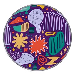 Colorful Shapes On A Purple Background Wireless Fast Charger(white) by LalyLauraFLM