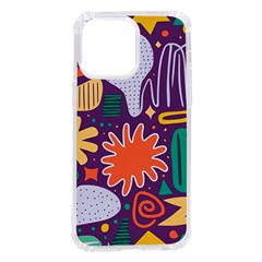 Colorful Shapes On A Purple Background Iphone 14 Pro Max Tpu Uv Print Case by LalyLauraFLM