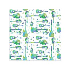 Guitars Music Notes Seamless Pattern Square Satin Scarf (30  X 30 ) by Pakjumat