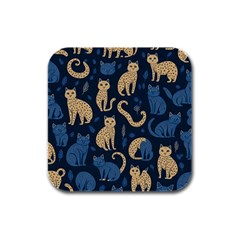 Cat Pattern Animal Rubber Square Coaster (4 Pack) by Pakjumat