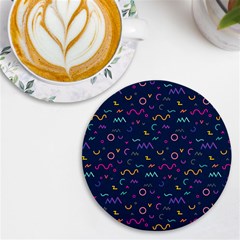 Scribble Pattern Texture Uv Print Round Tile Coaster by Pakjumat
