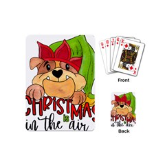 Bulldog T- Shirt Bulldog In Elf Hat T- Shirt Playing Cards Single Design (mini) by JamesGoode