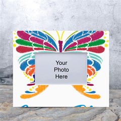 Butterfly Embroidery Effect T- Shirt Butterfly Embroidery Effect T- Shirt White Tabletop Photo Frame 4 x6  by JamesGoode