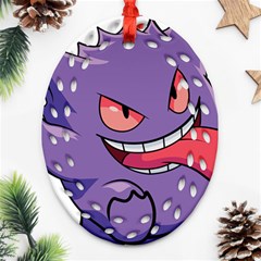 Purple Funny Monster Oval Filigree Ornament (two Sides) by Sarkoni