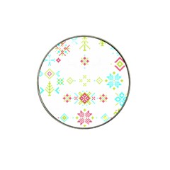 Christmas Cross Stitch Pattern Effect Holidays Symmetry Hat Clip Ball Marker (4 Pack) by Sarkoni