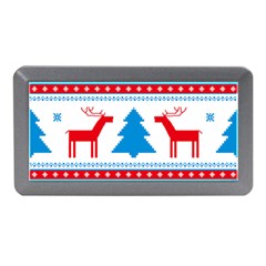 Red And Green Christmas Tree Winter Pattern Pixel Elk Buckle Holidays Memory Card Reader (mini) by Sarkoni