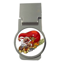 Funny Santa Claus Christmas Money Clips (round)  by Sarkoni
