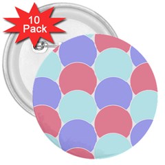 Fish Scale Pattern T- Shirtvery Peri Fish Scale Pattern T- Shirt 3  Buttons (10 Pack)  by EnriqueJohnson