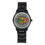 Grateful Dead Pattern Stainless Steel Round Watch Front