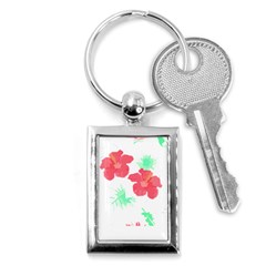 Hawaii T- Shirt Hawaii Flower Fashion T- Shirt Key Chain (rectangle) by EnriqueJohnson