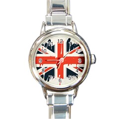 Union Jack England Uk United Kingdom London Round Italian Charm Watch by uniart180623