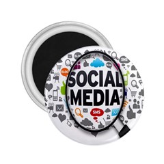 Social Media Computer Internet Typography Text Poster 2 25  Magnets by Ket1n9