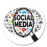 Social Media Computer Internet Typography Text Poster Magnet 5  (Round) Front