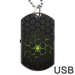 Green Android Honeycomb Gree Dog Tag Usb Flash (two Sides) by Ket1n9