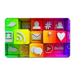 Colorful 3d Social Media Magnet (rectangular) by Ket1n9