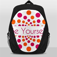 Be Yourself Pink Orange Dots Circular Backpack Bag by Ket1n9