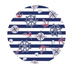 Seamless-marine-pattern Mini Round Pill Box by Ket1n9