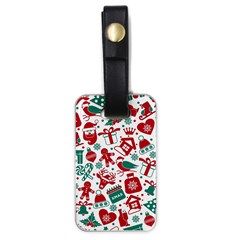Background Vector Texture Christmas Winter Pattern Seamless Luggage Tag (one Side) by Grandong