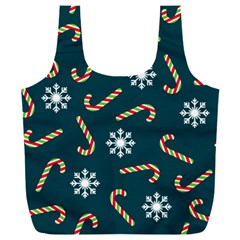 Christmas-seamless-pattern-with-candies-snowflakes Full Print Recycle Bag (xxl) by Grandong