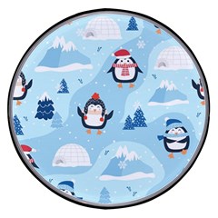 Christmas-seamless-pattern-with-penguin Wireless Fast Charger(black) by Grandong
