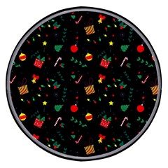 Christmas Paper Stars Pattern Texture Background Colorful Colors Seamless Copy Wireless Fast Charger(black) by Grandong