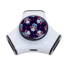 Owl-pattern-background 3-port Usb Hub by Grandong
