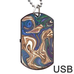 Pattern Psychedelic Hippie Abstract Dog Tag Usb Flash (one Side) by Ravend