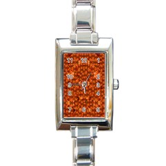 Floral Time In Peace And Love Rectangle Italian Charm Watch by pepitasart