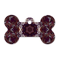 Rosette Kaleidoscope Mosaic Abstract Background Dog Tag Bone (two Sides) by Vaneshop