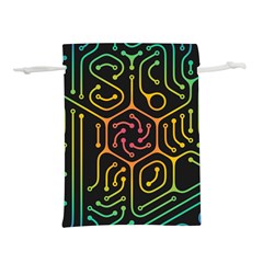 Circuit Hexagonal Geometric Pattern Background Pattern Lightweight Drawstring Pouch (m) by Vaneshop