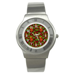 Christmas Pattern Stainless Steel Watch by Pakjumat