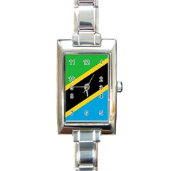 Flag Of Tanzania Rectangle Italian Charm Watch by Amaryn4rt