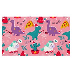 Colorful-funny-christmas-pattern Ho Ho Ho Banner And Sign 7  X 4  by Amaryn4rt