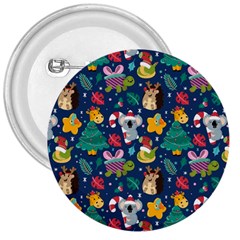 Colorful-funny-christmas-pattern  --- 3  Buttons by Amaryn4rt